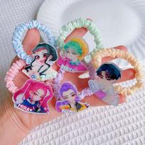 Kpop witch hunting group acrylic hair clip elastic headband adorable cartoon headband creative small girls hair attachment present -A3191