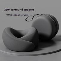 Memory Foam U Shaped Neck Pillow Travel Pillow for Airplane Car Office Nap Cervical Support with Portable Storage Box 28x27x13cm juoda