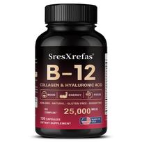 Vitamin B12 Collagen And Hyaluronic Acid Supplement, With Vitamins, Calcium, 120 Capsules 120 Capsules black