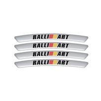 Aluminum Car Emblem Wheel Rims Sticker Decoration Badge Decal Styling For Mitsubishi Ralliart Lancer Outlander Pajero ASX Galant