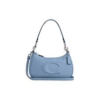 COACH Teri 24 Top Zip Closure Leather Crossbody Shoulder Bag Medium Women's Blue mėlyna