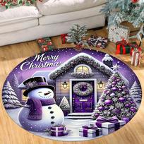 Christmas Round Rugs: Gingerbread House, Nutcracker, Snowy Tree & More! Bedroom room floor mats New Year home decoration Diameter 60cm