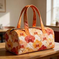 Quilted Floral Duffel Tote Bag Large Capacity Travel Handbag Bohemian Vacation Beach Fitness Sports Gym Casual Cruise Camping Multi Colored Carry on 16''x8''x8''