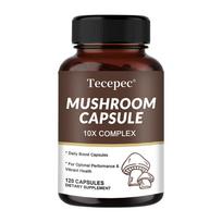 Reishi ekstrakto maisto papildas, su Shiitake ekstraktu, Liūto karčiais, 120 kapsulių 120 Capsules brown