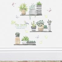Garden Plant Bonsai Butterfly Wall Stickers Decor Livingroom Pvc Wall Decals Diy Mural Decoration