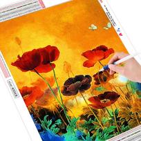 5D siuvinėjimo paveikslai Kalnų krištolas įklijuotas „pasidaryk pats“ deimantinis paveikslas, gėlių dygsnis kryželiu 20*30 cm yellow