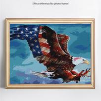 Deimantų tapyba gyvūnų erelis Amerikos vėliava kalnų krištolinio akmens mozaikos deimantų siuvinėjimas 20X30CM black