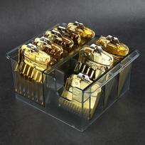 Fashionable Electroplating Coating Limit Comb Salon Hairdressing Limit Comb Men's Modeling Limit Comb 1set