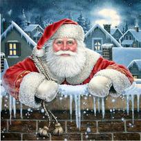 Full 5D Diy Diamond Painting Cute santa cartoon Embroidery Cross Stitch Home Decor Handmade Gift 25x25cm white