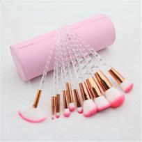 10 vnt Profesional makiažo šepetėlių rinkinys Crystal Spiral Handle Makiažo šepetėlis Makiažo įrankis balta