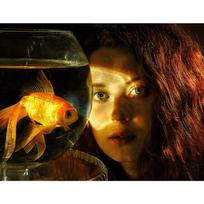 Diamond Embroidery Red Hair Girl Full Square New Arrival 3D DIY Diamond Painting Goldfish Picture of Rhinestone Stitch Cross Wall Art Home Decor Full Round (20X30CM)