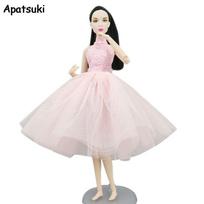 Pink Turtleneck Ballet Dress For Barbie Doll Outfits 1/6 Dolls Accessories Dancing Clothes 4-layer Skirt Party Gown Kids Toys rožinė