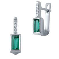 Sidabriniai auskarai su nano smaragdu 0.623ct (2016199) smaragdas
