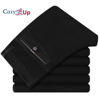 Cozy Up velvetinės kelnės Laisvos vidutinio amžiaus bėgikai Vidutinio amžiaus vyriškos laisvalaikio kelnės Velvetas 29 juoda