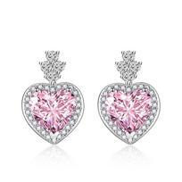 BELLA BOX Luxury Women Drop Earring Sweet Love Pink Diamond Earrings Wedding Engagement Party Gift geltona