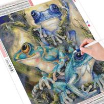 HUACAN 5d Diy Diamond Paintnig Frog Full Square Full Kit Diamond Embroidery Mosaic Animal Handicraft Home Decoration Full Square 20*30 cm