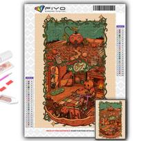 5D DIY Halloween Pumpkin And Witch Castle Cross Stitch Rhinestones Diamond Drawing Embroidery Mosaic Home Decor Full Round 20X30CM