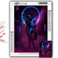 Populiarus 5D „pasidaryk pats“ kryželiu „Cyberpunk“ seksualus meno piešinys, visiškai gręžiamas kryžminio siuvimo amatų rinkinys Sieninis lipdukas namų dekoravimui Full Round 20X30CM