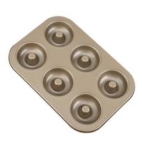 Nelipni 6 ertmių spurgos spurgų kepimo pyrago desertinė skardinė skardos formavimo forma S beige