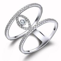 925 Sterling Silver Rings Evil Eye Micro Pave Clear Zirconia Fashion Party Rings For Women Gifts Fine Accessories Jewelry 7