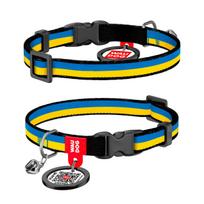 Nailoninis kačių antkaklis WAUDOG Nylon su QR pasu, raštas Colors of freedom, plastikinis užsegimas, XS, Plotis 10 mm, Ilgis 20-30 cm XS, W 10 mm, L 20-30 cm