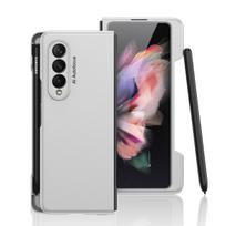 Šoninio rašiklio dėklo dėklas, skirtas Samsung Galaxy Z Fold 3 4 5g Fold3 Fold4 Simple Business S rašiklio lizdo laikiklio apsauga Prabangus plonas dangtelis Case Only sidabras