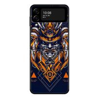 Telefono dėklas, skirtas Samsung Galaxy Z Flip 4 Z Flip3 5g dėklas, skirtas Galaxy Z Flip PC Hard Shell Capa Funda Japan Samurai Oni Mask Art Samsung Z Flip3 5G