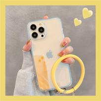 Ins Korea Laser Gradient Wrist Loop Strap Phone Case For Iphone 13 Pro Max 12 11 Pro X Xr Max Clear Lens Protection Laser Cover For iPhone 13