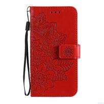 Skirtas Samsung Galaxy A21s A22 A22s A23 A24 A32 A33 A34 A42 A51 A52 A52s A53 A54 A71 A73 A82 4g gėlėmis puoštas atverčiamas odinis dangtelis For A21S raudona