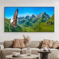 Gyvūnų erelis musės su sparnais Kalnai Drobės Tapyba Plakatai ir spaudiniai Sienos Menas Nuotraukos Svetainė Namų dekoras Be rėmelio 50cm×100cm NoFrame blue