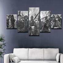 Namų sienos meno paveikslai Dekoracija Modernus HD spausdintas Predator plakatas Rėmas 5 plokščių Retro įgulos filmo personažas Drobės tapyba 20x35cm*2  20x45cm*2  20x55cm*1 gray