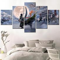 Drobės meno spaudinys 5 vienetų paveikslas Piratų karalius karys Anime animacinis filmas Modernus miegamojo dekoravimas Plakatai Sienų paveikslas kambariui 20X35 20X45 20X55cm