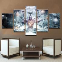 Modernios drobės HD spaudiniai Paveikslai Sienų menas 5 dalys Buda Menas Joga Tapyba Medis Abstraktus Meditacija Plakatas Namų dekoras 20x35cm*2  20x45cm*2  20x55cm*1