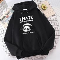 „Lazy Panda I Hate Morning People“ Megztiniai Vyriški Puošnūs Madingi megztiniai Laisvalaikio dvasinga sportinė apranga Retro Minkštas Hoodie Vyriškas S