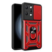 KEYSION atsparus smūgiams dėklas, skirtas „Redmi 12 12C Slide Camera“ apsauginis žiedas, telefono dangtelis, skirtas „Xiaomi Redmi Note 12 12S 12 Pro+ 5G“ for Redmi 12 raudona
