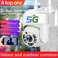 Nauja 5G 1080P WiFi IP kamera su belaidžiu greičio kupolu PTZ IP66 vandeniui atspariu CCTV IR lauko „NetCam“ stebėjimu, automatiniu sekimu, spalvotu naktiniu matymu. 1080P EU Plug balta
