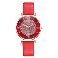 Hi Fashion Watch Prabangūs moteriški kvarciniai laikrodžiai, vandeniui atsparūs moteriški laikrodžiai, moteriški rankiniai laikrodžiai raudona