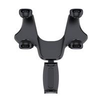 Universal Car Phone Holder Multifunctional 360 Degree Rotatable Auto Rearview Mirror Seat Hanging Clip Bracket Cell Phone 1 PC gray