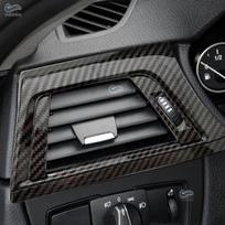 Kairės pusės anglies pluošto tekstūros automobilio priedai Kairės pusės oro kondicionieriaus ventiliacijos grotelių angos rėmo dangtelio pakeitimas BMW 3 serijai F30 gray