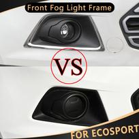 2 vnt chromuoti automobilio priekinio rūko žibinto žibinto rėmo dekoravimo lipduko dangtelio apdaila, skirta Ford Ecosport 2013 2014 2015 2016 2017 m. gray