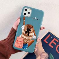 Telefono dėklas skirtas iPhone 13 11 XS XR X 8 7 Plus 6S 12 Fashion Woman Minkštas TPU dangtelis Capa Fundas skirtas iPhone 11 Pro Max SE 2020 dėklams Iphone 7plus 8plus ežero mėlyna spalva