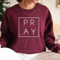 „Pray“ megztinis „Christian“ megztiniai Dovana mamai Religiniai drabužiai „Grace“ megztinis, moteriškas ilgomis rankovėmis, megztinis, laisvalaikio džemperis 3XL raudona