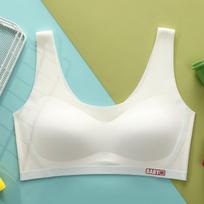 Girls' Underwear Development Stage Student Bra Breathable Elastic Sports Shockproof Small Tank Top Thin Underwear L šviesiai žalios spalvos