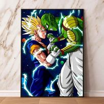 Canvas Art Wall Painting Dragon Beads, Vegeta Cartoon Figures, Posters, Home Prints 21cm×30cm NoFrame gray