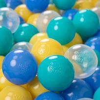 KiddyMoon Minkšti plastikiniai žaidimų kamuoliukai vaikams 100 kamuoliukų/6cm-2.36in, turkio/mėlyni/geltoni/skaidrūs 100 Balls/6cm-2.36in