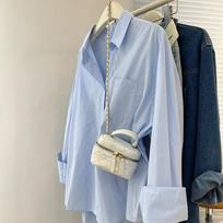 Vienspalviai drabužiai ilgomis rankovėmis Blusa Mujer Pavasarinė ir rudeninė medvilninė palaidinė su kišenėmis Moteriški marškiniai Kasdieniai laisvi viršutiniai drabužiai 29531 L kupranugaris