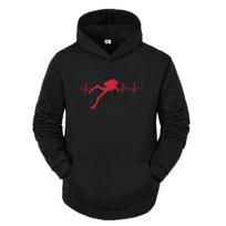 Scuba Dive Heart Beat Best Gift For Diver Hoody Autumn Long Sleeves Soft Unisex's Streetwear Shirts Pure Hoodie Top L black