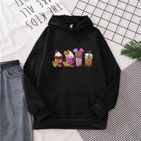 Fall Coffee Pumpkin Spice Latte Iced Hoodies Aesthetic Halloween Winter Clothes WoUnisex Sweatshirt Long Sleeved Harajuku Tops L black