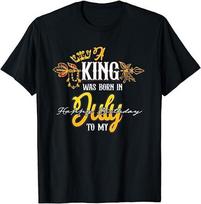 Karalius Gimė Liepą Su Gimtadieniu Man Unisex Marškinėliai XXXXL black