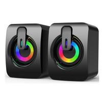 Naujas mielas kompiuterio garsiakalbis LED mini garsiakalbis HIFI erdvinis stereo žemų dažnių garsiakalbis mikrofonas USB laidinis garsiakalbis stalinis garsiakalbis 1 pora juoda